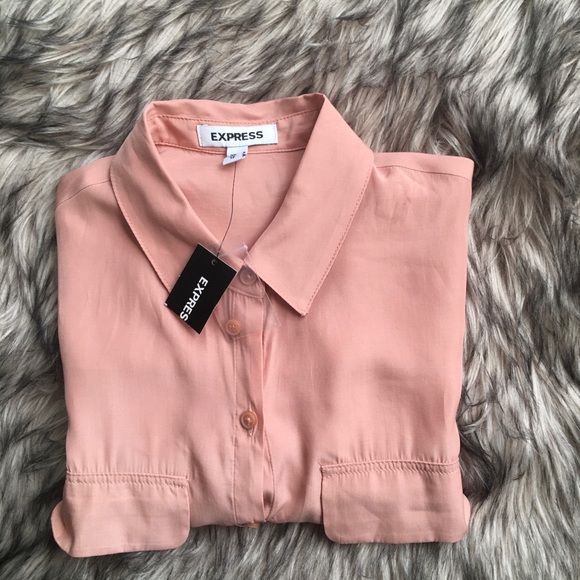 Express Tops - Express Blush Button Down Shirt